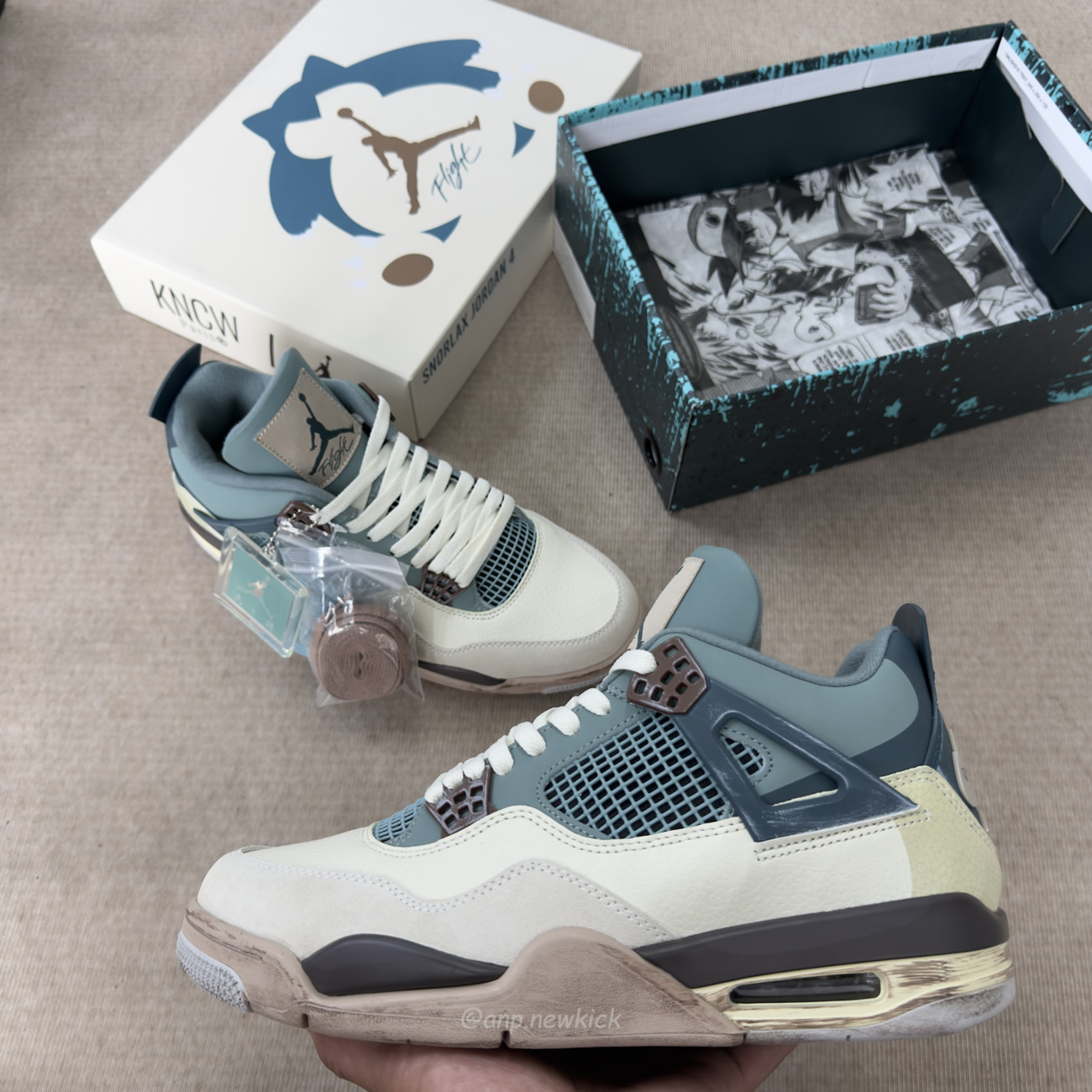 Air Jordan 4 Retro X Andrew Chiou Snorlax Custom (4) - www.newkick.vip